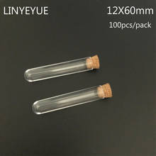 (100pieces/pack) 12*60mm Plastic test tube with Cork Cap Round Bottom Mini tea plastic tube Vial School Laboratory Supply 2024 - buy cheap