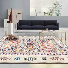 Alfombra Retro de moda americana para sala de estar, tapete de Color agua dulce con flores, dormitorio, cabecera, personalización de suelo 2024 - compra barato