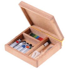 DIY Dolls House Parts Toy Miniatures Accessories 1:12 Dollhouse Paint Box Doll House Mini Painting Box Pigment Sticks 2024 - buy cheap