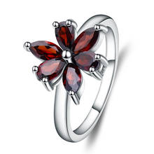 Gem's Ballet 1.86Ct Natural Red Garnet Gemstone Flower Ring For Women 925 Sterling Silver Wedding Band Finger Ring Fine Jewelry 2024 - купить недорого