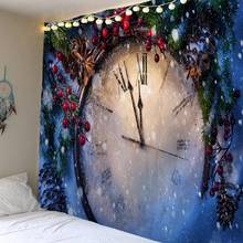 Tapiz colgante de pared para Navidad, decoración del hogar con estampado de reloj de Navidad, tapices de gran tamaño, envío gratis 2024 - compra barato