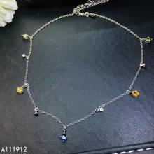 KJJEAXCMY-collar con colgante de piedras preciosas para mujer, joyería fina, zafiro de color natural, Plata de Ley 925, cadena de soporte de lujo 2024 - compra barato