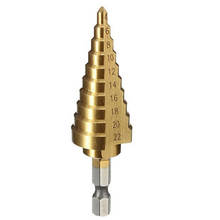New 1pc HSS Hex Titanium Coated Step Cone Drill Bit Hole Cutter Power Tools 4-22mm 1/4" Hex Shank 2024 - buy cheap