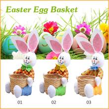 Easter Rabbit Egg Basket Cute Cartoon Floral Basket Candy Egg Bamboo Foam Storage Basket Easter Decoration Kids Gift Bag 2024 - buy cheap
