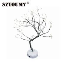 SZYOUMY DIY 108 Led Tree Light Table decor lamp Touch Sensor Battery or USB Powered For Bedroom Indoor decoration 2024 - buy cheap