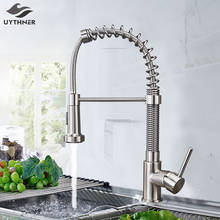 Uythner Brushed NickelKitchen Sink Faucet Pull Down Sprayer Head Swivel Kitchen Hot Cold Water Mixer Tap Kitchen Water Faucet 2024 - buy cheap