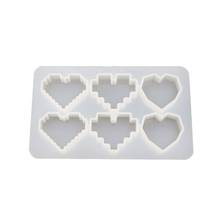 Crystal Epoxy UV Resin Mold Pixel Love Heart Shape High Mirror DIY Handmade Pendant Silicone Molds 2024 - buy cheap