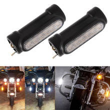 Barras de choque universales para motocicleta, luz LED de conducción conmutada de 1,25 pulgadas, color blanco ámbar, para Harley Touring Victory Bikes 2024 - compra barato