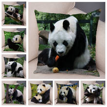 Funda de cojín de Panda para sofá, cubierta de almohada suave de felpa corta con estampado de Animal salvaje, para el hogar y el coche, 45x45cm 2024 - compra barato