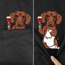 T Shirt Fashion Brand summer pocket dachshund nurse printed t-shirt men's for women shirts Hip hop tops funny cotton tees 2024 - buy cheap