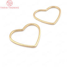 (33590)20pcs 21*18.5mm 24k cor dourada bronze formato de coração anéis fechados conexão anéis alta qualidade diy joias acessórios achados 2024 - compre barato