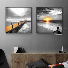 Nordic Art Mural Modern Landscape Canvas Painting Black and White Yellow Picture Home Decoration Living Room Bedroom Wall Poster 2024 - buy cheap