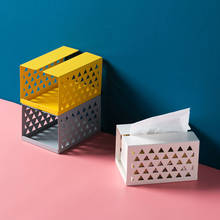 Caja creativa de pañuelos de hierro para decoración del hogar, soporte para servilletas de escritorio, cubierta de papel, contenedor para Cocina 2024 - compra barato