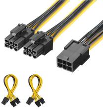 LBSC-Paquete de 2 pines hembra a Dual, Cable divisor de potencia de 6 pines macho, PCI Express (PCIe), tarjeta gráfica de vídeo,-20cm 2024 - compra barato