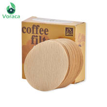 Papel de filtro de café redondo de madera crudo, herramienta de filtro de polvo para cafetera Moka o Espresso, 56/60/68mm, 2-4 tazas, 100 unids/paquete 2024 - compra barato