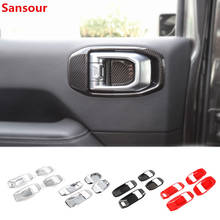 Sansour-pegatinas decorativas para manija de puerta interior de coche, accesorios para Jeep Wrangler JL 2018 +, Jeep gladiador JT 2018 + 2024 - compra barato