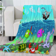 Shark Mermaid Penguin Octopus Anime Blanket Mat Bedspread Fleece Throw Blanket Sofa Soft Winter Cover For Kids Adult 2024 - buy cheap