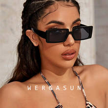 WERGASUN Trendy Rectangle Sunglasses Women 2020 Brand Design Black Thick Frame Fashion Cool Sun Glasses Shades Female 2024 - buy cheap