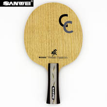Sanwei raquete de tênis de mesa em carbono, lâmina macia de carbono para raquete de pingue-pongue com estojo grátis cc 5 + 2 2024 - compre barato