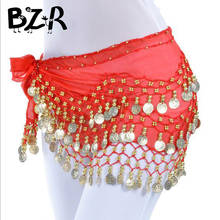 Bazwery-traje Sexy de danza del vientre para mujer, cadena de monedas doradas, falda de baile, bufanda de cadera, cinturón de gasa, accesorios de baile 2024 - compra barato