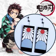 Anime Earrings Dangles Ear Stud Kimetsu No Yaiba Kamado Tanjirou Blade of Demon Destruction Slayer Cosplay Prop Costume Handmade 2024 - buy cheap