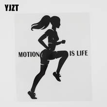 YJZT 11.8CMX14.3CM Healthy Lifestyle Motivation Sports Woman Run Decal Vinyl Car Sticker Black/Silver 8A-1000 2024 - buy cheap