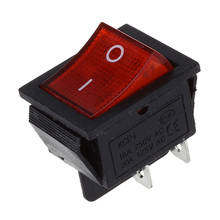 Красный свет 4 Pin DPST ON/OFF кнопки в кулисный переключатель 15A/250V 20A/125V AC 28x22mm 2024 - купить недорого