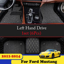 Tapetes automotivos para ford mustang 2011, 2012, 2013, 2014, interior do automóvel, couro, forro de calçados, acessórios automotivos 2024 - compre barato