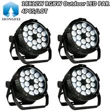 4 pces/18x12w ao ar livre conduziu a luz da par/rgbw conduziu a luz impermeável da lavagem do par ip65 do diodo emissor de luz