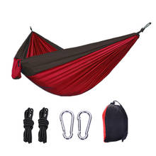 Double Hammock Outdoor Camping Ultralight Portable Nylon Woven Parachute Cloth Color Matching Hammock Camp Equipment  Sleeping 2024 - buy cheap
