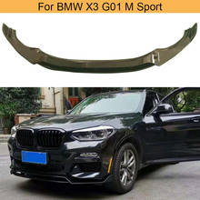 Car Front Bumper Lip Splitters For BMW X3 G01 M Sport 2018-2020 Front Bumper Lip Spoiler ABS Glossy Black Red Carbon Fiber Look 2024 - buy cheap