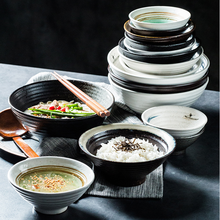 4.5/5.5/6.5Inch small bowl Japanese style trumpet bowl ceramic bowl rice bowl soup bowl 1000ml large ramen bowl serving bowl 2024 - buy cheap