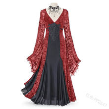 Женское платье в викторианском стиле, длинное готическое платье с длинным рукавом и золотым тиснением, средневековый костюм для карнавала, вечевечерние, Косплея 2024 - купить недорого