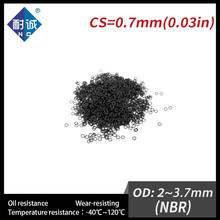 Junta tórica resistente al aceite, goma de nitrilo impermeable, color negro NBR CS0.7mm OD2/3/3.2/3.7mm, 10 unids/lote 2024 - compra barato