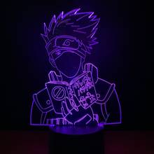 Luminária de mesa decorativa 3d para crianças, lâmpada led de anime naruto, hatake, kakashi, novidade para crianças, brinquedos 2024 - compre barato