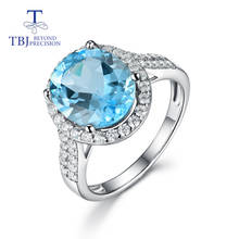 Sky blue topaz ring natural gemstone 925 sterling silver fine jewelry classic design for women tbj promotion new style 2024 - buy cheap