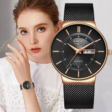 Women Watches LIGE Top Brand Luxury Waterproof Ultra Thin Date Clock Steel Strap Casual Quartz Watch Women Sport Wrist Watch+Box 2024 - buy cheap