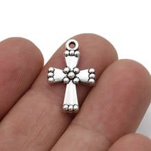 JAKONGO Silver Plated Cross Charms Pendants for Jewelry Making Bracelet DIY Accessories 22x14mm 20pcs 2024 - buy cheap