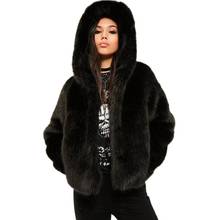 Winter Women Faux Fox Fur Coat Hooded Thicken Warm  Artificial Fur Jacket Female Faux Fur Outerwear Thick Overcoat LJLS080 2024 - buy cheap