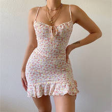 Mini vestido de verão feminino, sem mangas, com decote em v, estampa floral, boêmio, cintura alta, plus size, vestido de praia, verão, 2021 2024 - compre barato