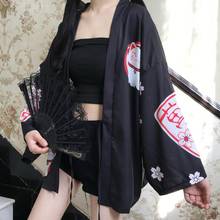 2020 sring casaco fino japonês moda roupão feminino mangas três quartos cardigan kimono homem mulher solto vestuário exterior 2024 - compre barato