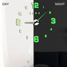 3D Luminous Big Wall Clock Mirror Sticker Diy Living Room Home Decor Fashion Watches Arrival quartz, watch clock, Wall Clock modern design, Wall clocks, multi-piece set 2024 - buy cheap