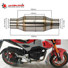 Alconstar-silencioso cano de escape para motocicleta, 50.8mm, câmera de expansão, silencioso, com núcleo de pressão traseira, para honda 2024 - compre barato