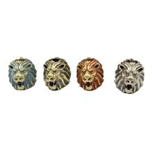 Cordão de contas com cabeça de leão de bronze, acessórios edc para chaveiro cordão de contas fundido à mão 2024 - compre barato