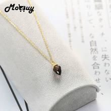 MoBuy Cone Natural Smoky Quartz Mysterious Pendant 925 Silver Necklace For Women Chain 14K Gold Plated Fine Jewelry MBNI109 2024 - buy cheap