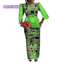 Moda 2 pçs conjunto de roupas africanas para mulheres ancara topos e saias longas africano impressão bazin riche maxi saia feminina ternos wy3644 2024 - compre barato