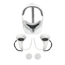 Silicone macio máscara de olho capa anti-suor alça manga protetora joystick caps conjunto para oculus quest 2 vr óculos acessórios 2024 - compre barato