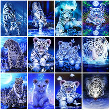 HUACAN-pintura de diamante 5d DIY "tigre", mosaico de diamantes cuadrados completos, punto de cruz, Animal, regalo hecho a mano, decoración del hogar 2024 - compra barato