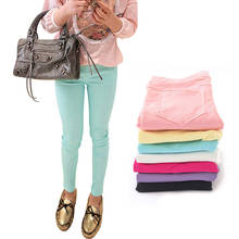 Модные эластичные облегающие детские брюки карамельных цветов, повседневные брюки-карандаш для девочек 2024 - купить недорого