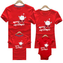 Красные одинаковые футболки с Санта-Клаусом для всей семьи; Футболки для мамы и дочки; Повседневная одежда 2024 - купить недорого